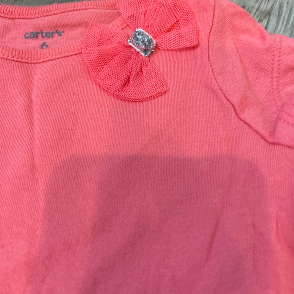 Carter’s Lot x2 Baby Girls Glitter Bow Tees - Picture 3 of 7